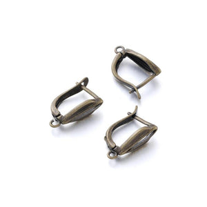 10Pcs 19mm French Lever Earring Hooks Wire Settings Base Hoops Findings