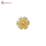 6PCS 8MM 24K Brass Flat Lantern Spacer Beads Jewelry Making Supplies