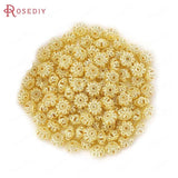 6PCS 8MM 24K Brass Flat Lantern Spacer Beads Jewelry Making Supplies