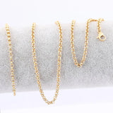 2pcs 3mm Stainless Steel Plated Necklace Chains for DIY Jewelry Making