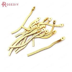 10PCS 56MM 24K Brass Snake Chain Earring Backs Jewelry Findings