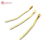 10PCS 56MM 24K Brass Snake Chain Earring Backs Jewelry Findings