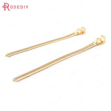 10PCS 56MM 24K Brass Snake Chain Earring Backs Jewelry Findings