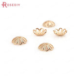 20PCS 6MM Champagne Plated Brass Bead Caps DIY Jewelry Accessories