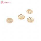 20PCS 6MM Champagne Plated Brass Bead Caps DIY Jewelry Accessories