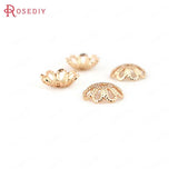 20PCS 6MM Champagne Plated Brass Bead Caps DIY Jewelry Accessories