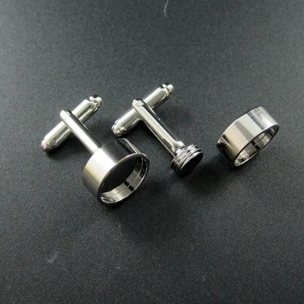 12mm Bezel Cufflink Settings - Silver, Bronze, Gold, Antiqued Brass