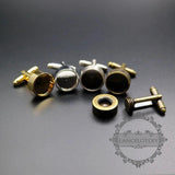 12mm Bezel Cufflink Settings - Silver, Bronze, Gold, Antiqued Brass