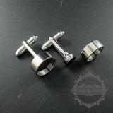 12mm Bezel Cufflink Settings - Silver, Bronze, Gold, Antiqued Brass