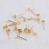 20pcs 14K Plated Brass Earrings Posts for DIY Jewelry Making