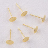 20pcs 14K Plated Brass Earrings Posts for DIY Jewelry Making
