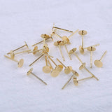 20pcs 14K Plated Brass Earrings Posts for DIY Jewelry Making