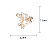 10PCS Pearl Flower Rhinestone Buttons Crystal Hairpins Decor Sewing Craft DIY