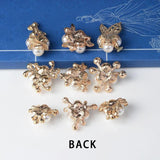 10PCS Pearl Flower Rhinestone Buttons Crystal Hairpins Decor Sewing Craft DIY