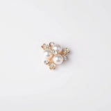 10PCS Pearl Flower Rhinestone Buttons Crystal Hairpins Decor Sewing Craft DIY