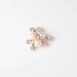 10PCS Pearl Flower Rhinestone Buttons Crystal Hairpins Decor Sewing Craft DIY