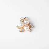10PCS Pearl Flower Rhinestone Buttons Crystal Hairpins Decor Sewing Craft DIY