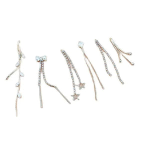 10pcs Rhinestone Tassel Chains Stars Charms Pendants DIY Earrings Making