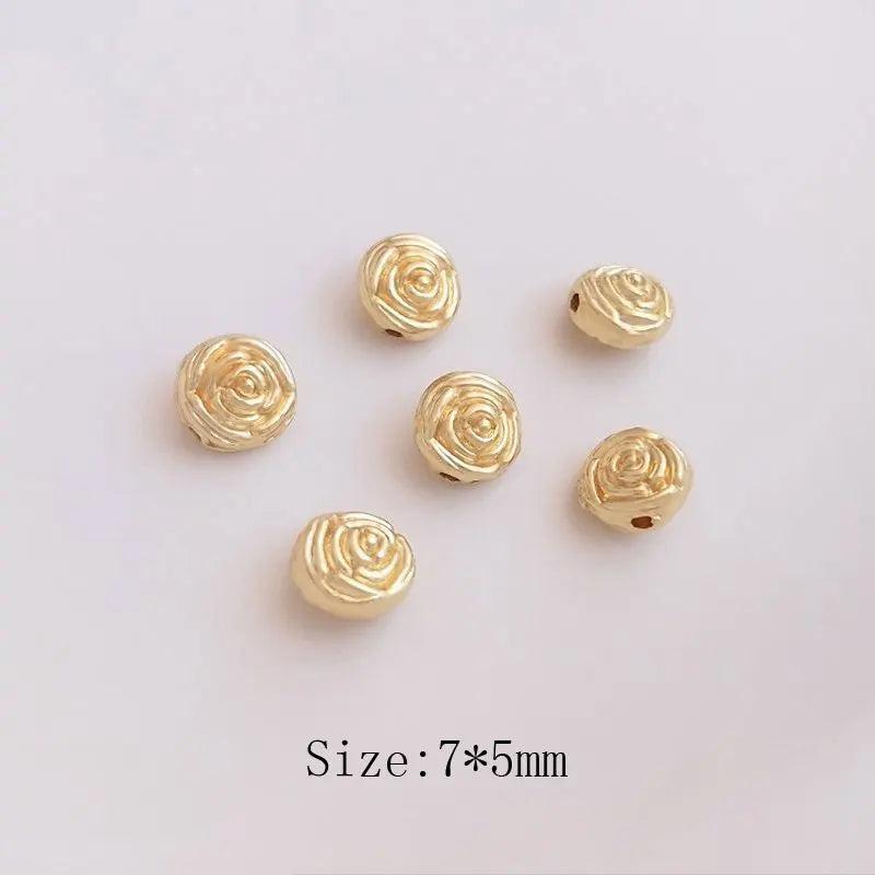 20PCS 14k Plated Flower Spacer Beads for Jewelry Making DIY Supplies