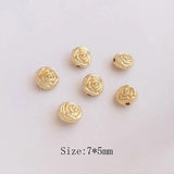 20PCS 14k Plated Flower Spacer Beads for Jewelry Making DIY Supplies