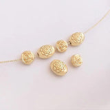 20PCS 14k Plated Flower Spacer Beads for Jewelry Making DIY Supplies