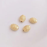 20PCS 14k Plated Flower Spacer Beads for Jewelry Making DIY Supplies