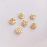 20PCS 14k Plated Flower Spacer Beads for Jewelry Making DIY Supplies