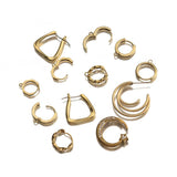 Raw Brass Lever Back Earring Hoop w/ Loop Hooks for Diy Drop Earrings