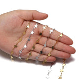 1m Stainless Steel Star Sequins Link Chains for Jewelry Making DIY Supplies
