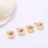 18K Plated Brass Clip Clasps Crimp End Beads for Jewelry Making