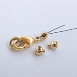 18K Plated Brass Clip Clasps Crimp End Beads for Jewelry Making
