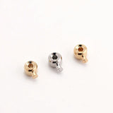 18K Plated Brass Clip Clasps Crimp End Beads for Jewelry Making