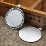 40mm Round Cabochon Summer Cameo/Glass Frame Setting Tray DIY Making 5pcs