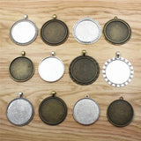 40mm Round Cabochon Summer Cameo/Glass Frame Setting Tray DIY Making 5pcs
