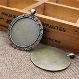 40mm Round Cabochon Summer Cameo/Glass Frame Setting Tray DIY Making 5pcs