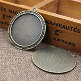 40mm Round Cabochon Summer Cameo/Glass Frame Setting Tray DIY Making 5pcs