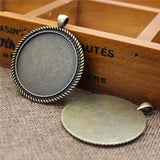 40mm Round Cabochon Summer Cameo/Glass Frame Setting Tray DIY Making 5pcs