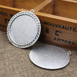 40mm Round Cabochon Summer Cameo/Glass Frame Setting Tray DIY Making 5pcs