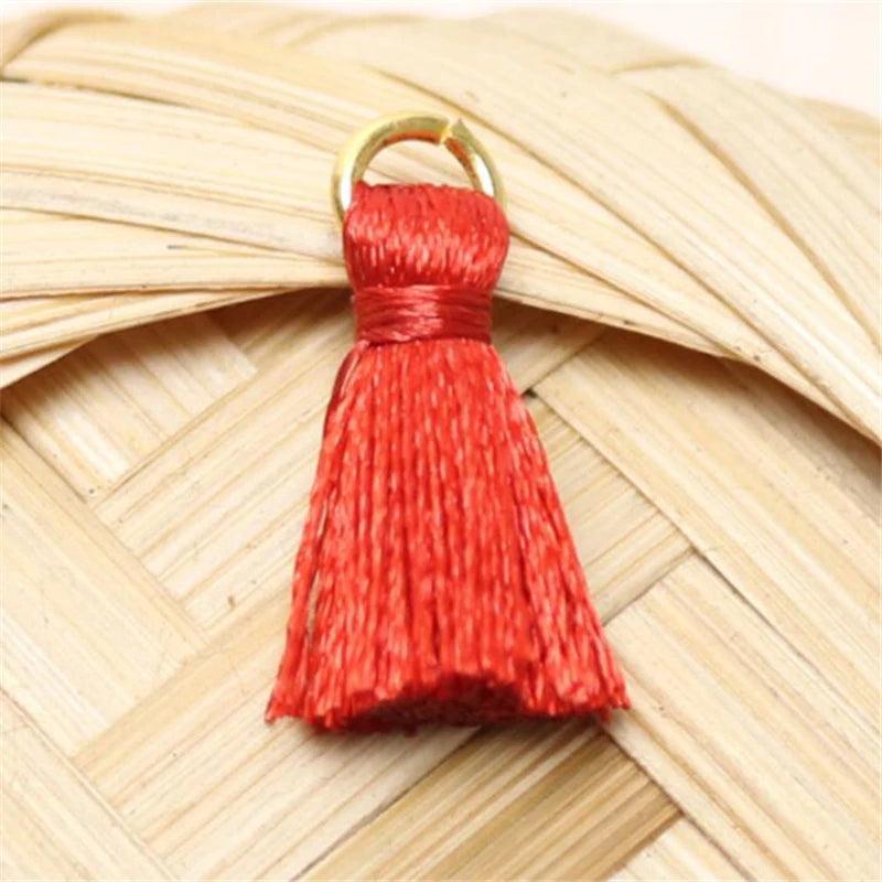 20pcs 20mm Mini Silk Tassels for Earrings Jewelry DIY Fringe Findings