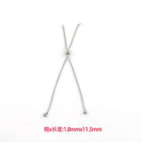 3-Piece Stainless Steel Bolo Chain Bracelets Adjustable Slider