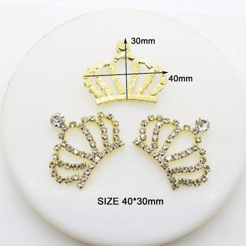 10pcs 30*40mm Rhinestone Crown Pendant DIY Jewelry Findings