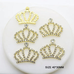10pcs 30*40mm Rhinestone Crown Pendant DIY Jewelry Findings