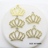 10pcs 30*40mm Rhinestone Crown Pendant DIY Jewelry Findings