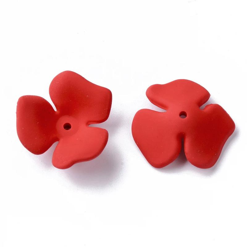 20pcs Acrylic Flower Bead Caps For Jewelry Making DIY 23x20 22x7mm