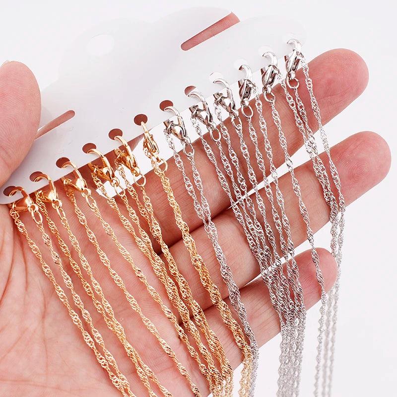 12Pcs K Clasp Twisted Necklace Chains for DIY Jewelry Making