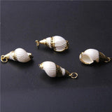 Natural Spiral Seashells for DIY Pendant Jewelry Home Decor 4pcs