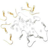 200pcs Earring Hooks Ear Hook With Earring Back Set DIY Jewelry Findings Kit