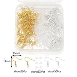 200pcs Earring Hooks Ear Hook With Earring Back Set DIY Jewelry Findings Kit