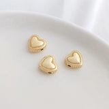 10mm 14K Plated BrassTiny Heart Spacer Beads DIY Bracelet Jewelry Making