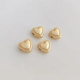 10mm 14K Plated BrassTiny Heart Spacer Beads DIY Bracelet Jewelry Making